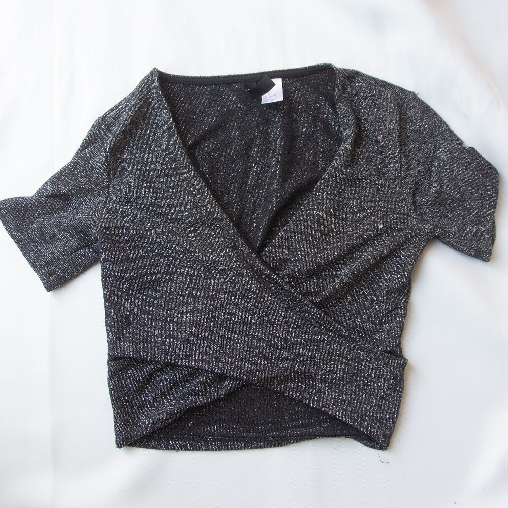 Glitter Wrap Crop Top
